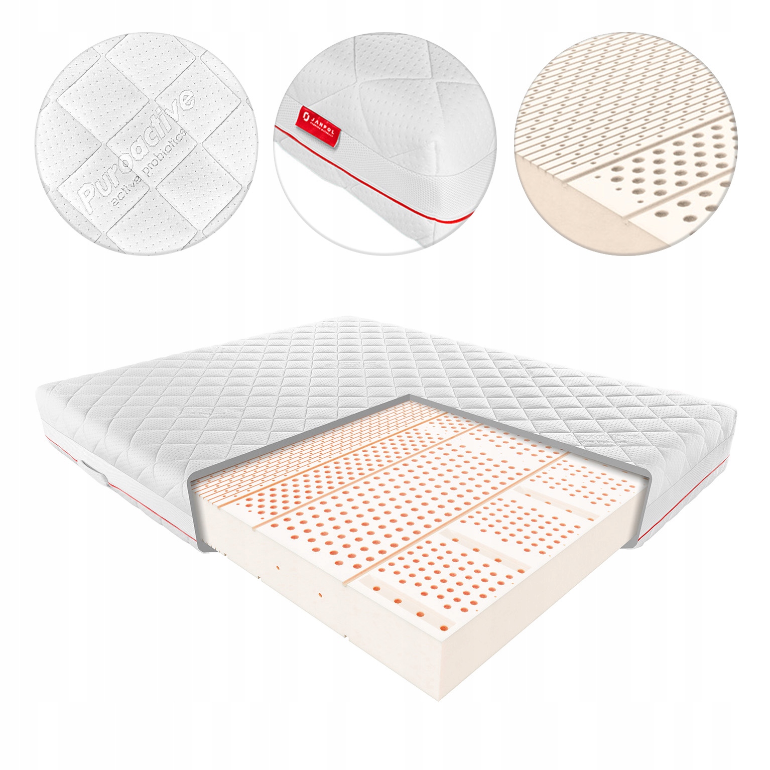 Matrac na posteľ - Latex Janpol 180x200 Topper matrac