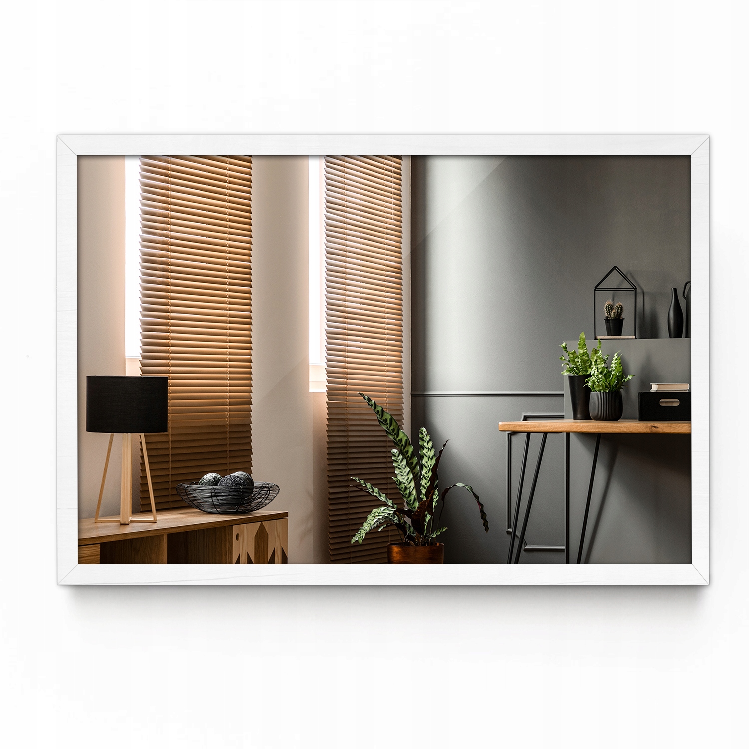 Zrkadlo do predsiene - Minimalistické nástenné zrkadlo biely rám 60x40