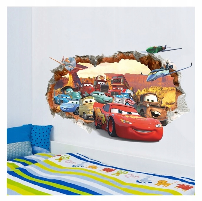 Destké samolepky - McQueen 3D Zigzag Cars Street