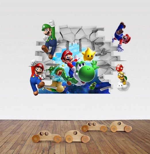 Destké samolepky - Nálepka na stenu Super Mario Bros Wall Decotion