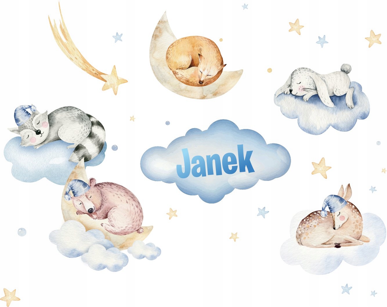 Destké samolepky - Detské nálepky pre nástenné zvieratá Boy