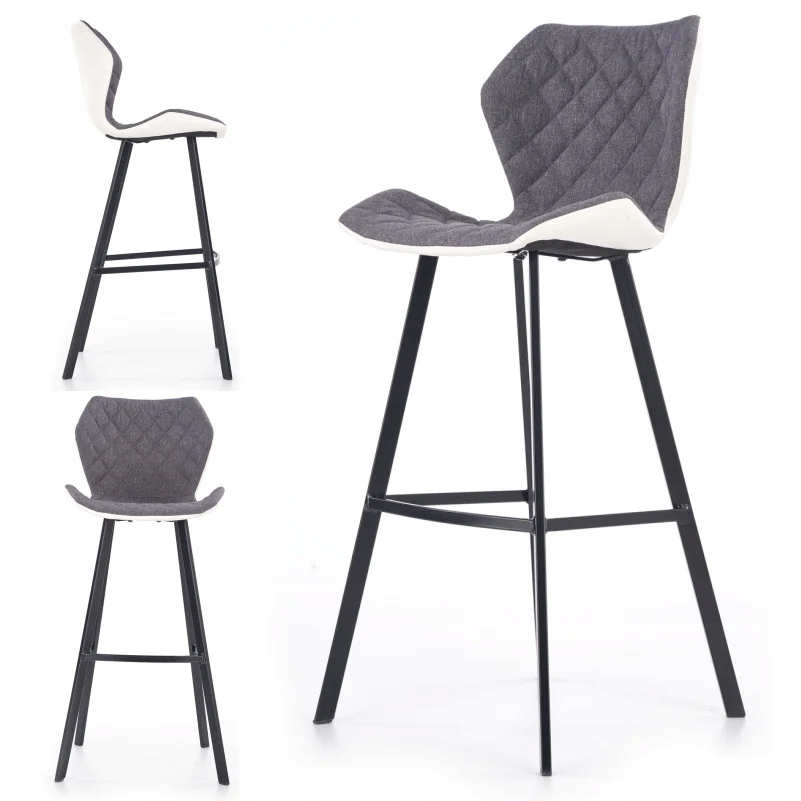 Kuchynská, jedálenská stolička - Moderná barová stolička H83 Gray White Eco -Geather
