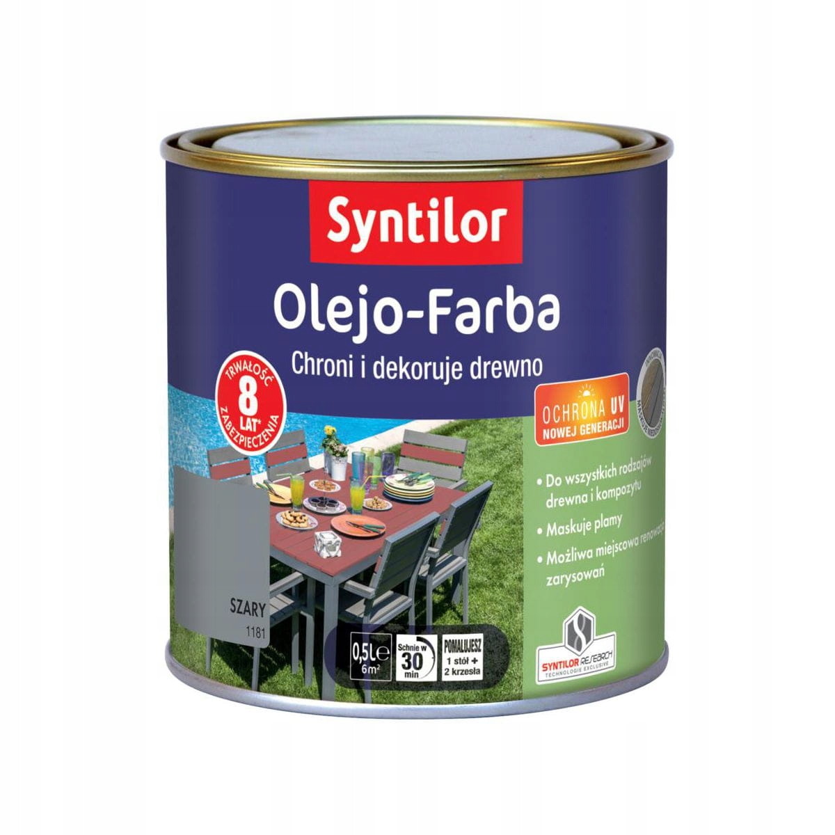 Olejový olej na záhradný nábytok 0,5 l šedá syntil