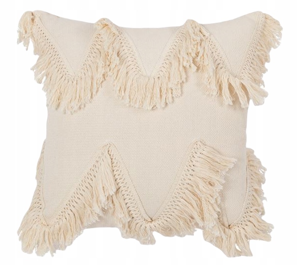 Obliečka na vankúš - Makráma vankúš boho boho strapca Ecru 45