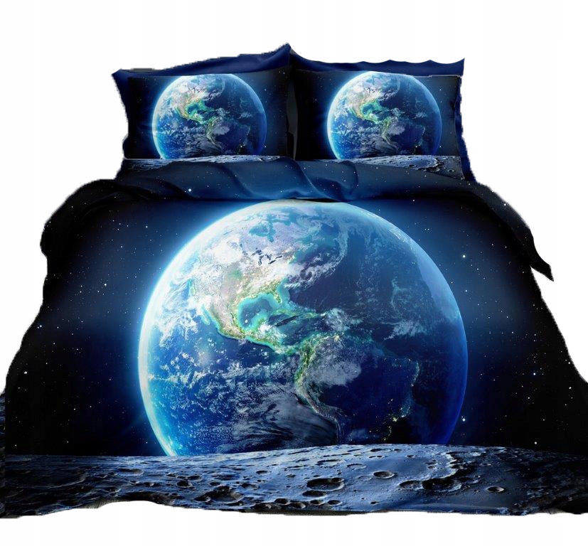 Kompletný set posteľných obliečok - Bavlnená podstielka 160x200 vesmírna planéta Zem
