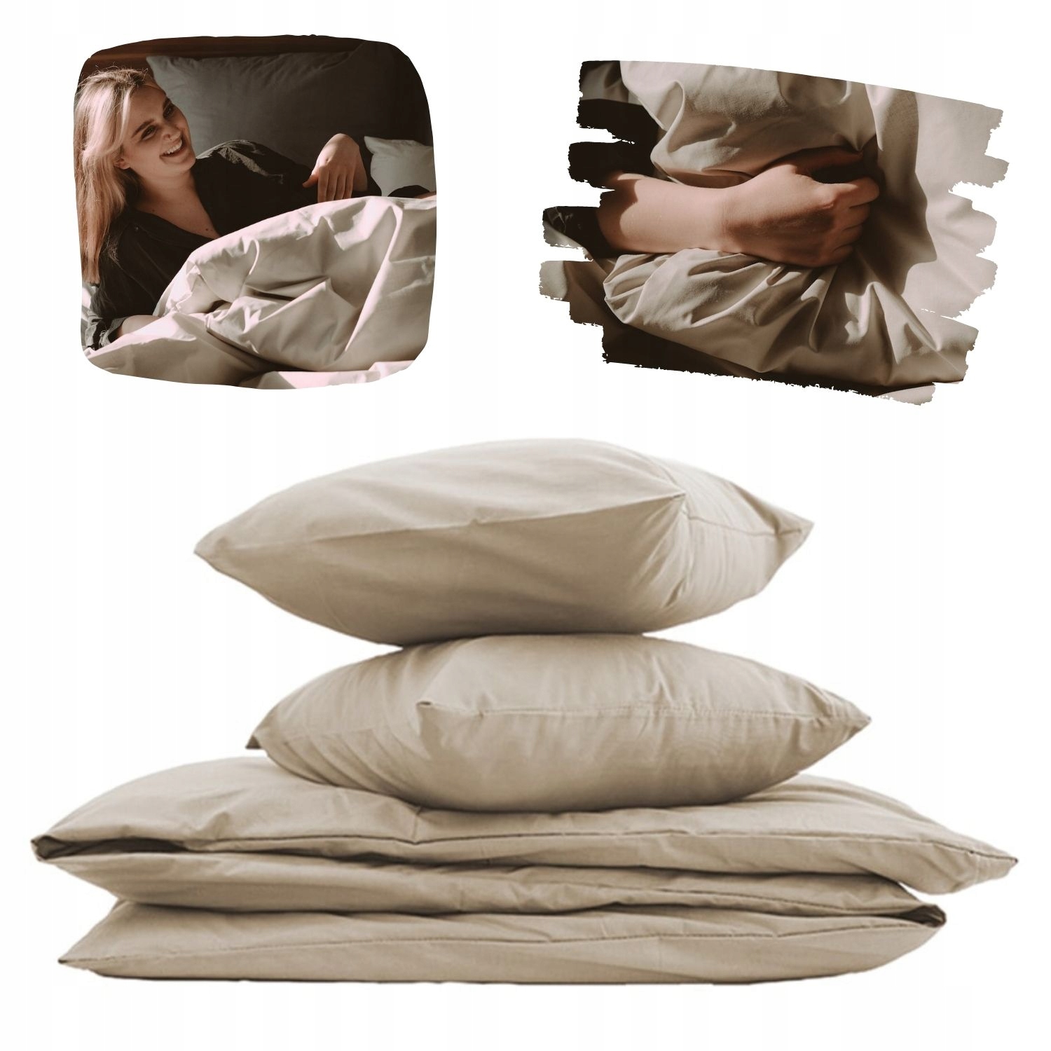 Kompletný set posteľných obliečok - Cappuccino 180 × 200 + 2x 50 × 60 bavlnená posteľná bielizeň