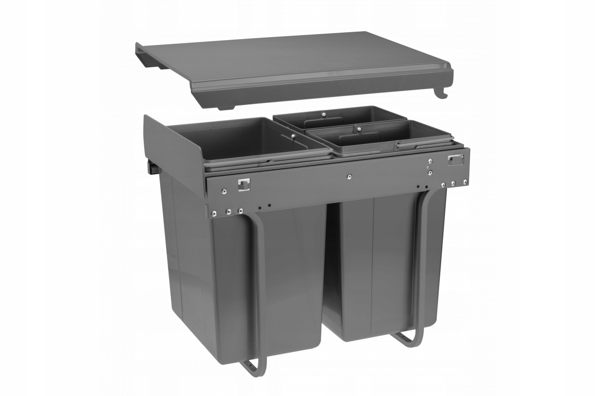 Kôš na triedenie odpadu - Spojkové spojivo GTV 40 2x10L + 1x20l antracit