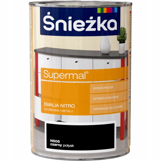 Śnieżka supermálne smaltovaný nitro čierny lesk 1L