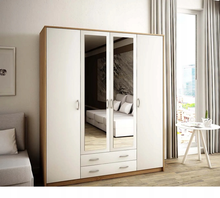Šatníková skriňa do študenskej izby - Kabinet RTV stolík Klara Bis Artisan-Biała Loft