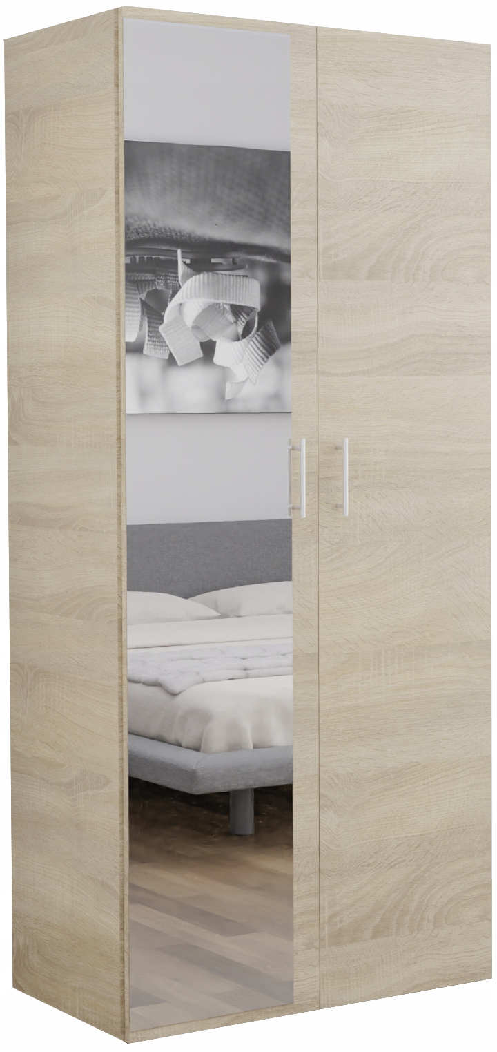 Šatníková skriňa do študenskej izby - Šatník 1 Sofia Sonoma Oak 1 zrkadlo 80x190 pre obývaciu izbu