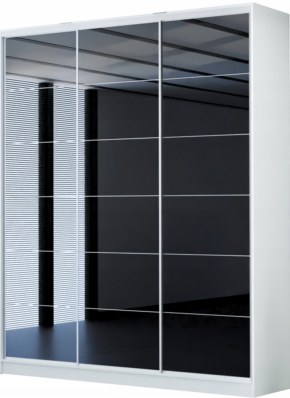 Šatníková skriňa do študenskej izby - 3D šatník 230x250 LACOBEL Čierna vysoká biela