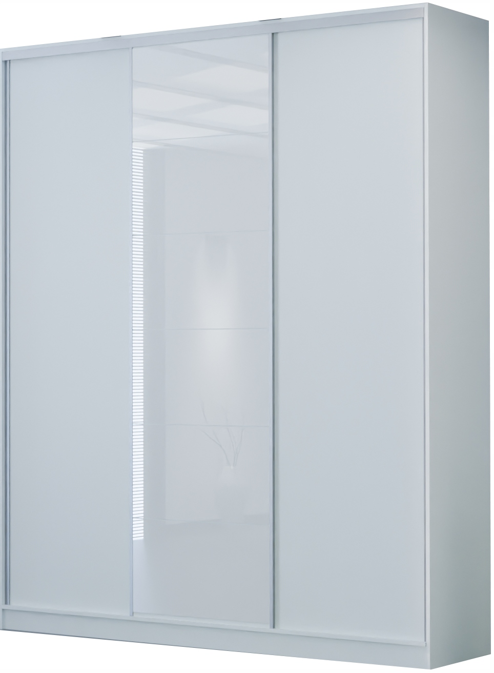 Šatníková skriňa do študenskej izby - 3D1LPLYTA šatník 160x250 vysoký biely lakobel biely