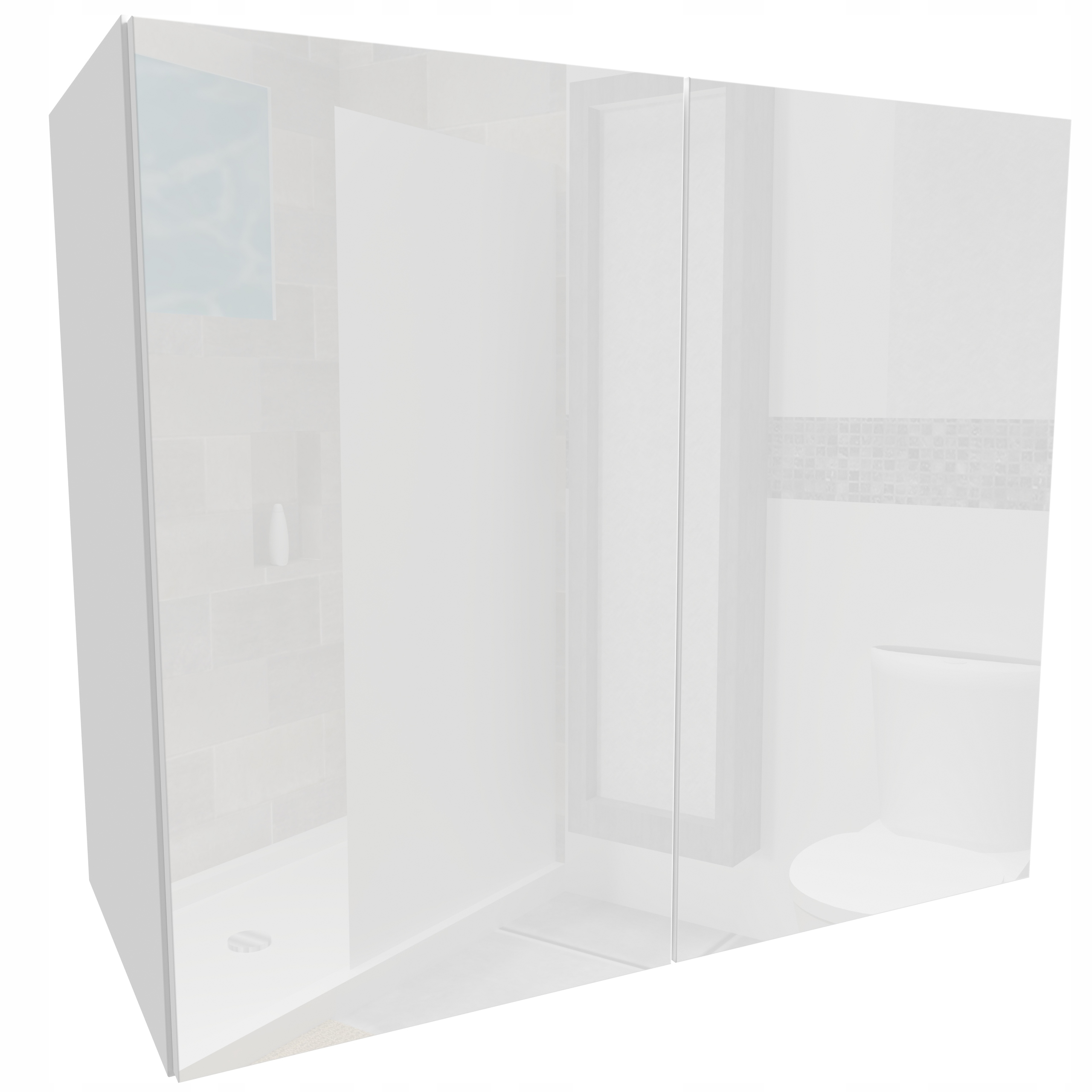 Skrinka do kúpeľne - Závesné kúpeľňové skrinka Push Gloss je otvorený 60 cm