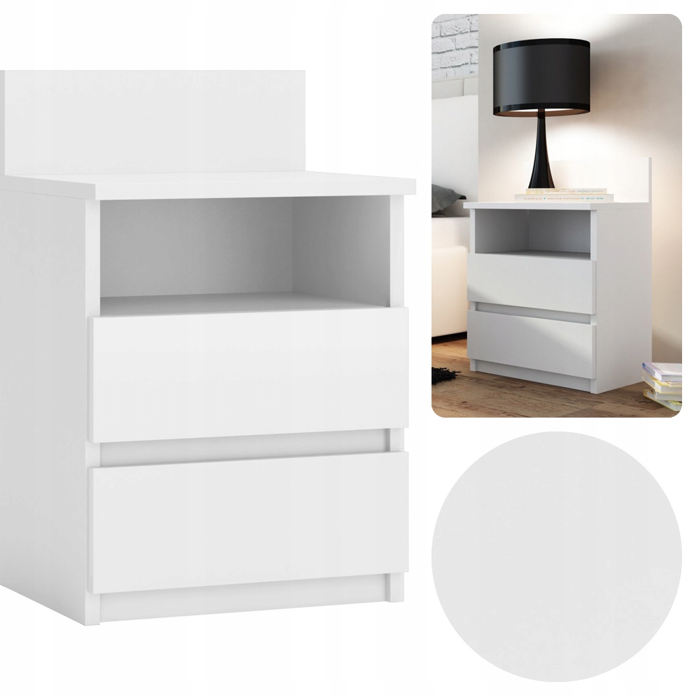Nočný stolík - Bock Cabinet Krichtment 2 zásuvky m1 biely