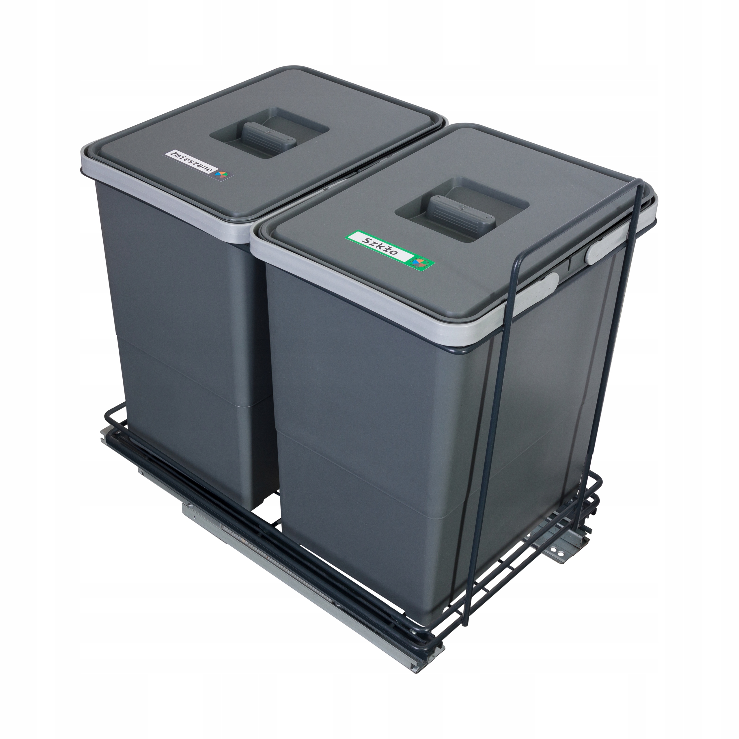 Kôš na triedenie odpadu - Ecocube Sorter odpadkov tiché zatváranie 2 koše 36L