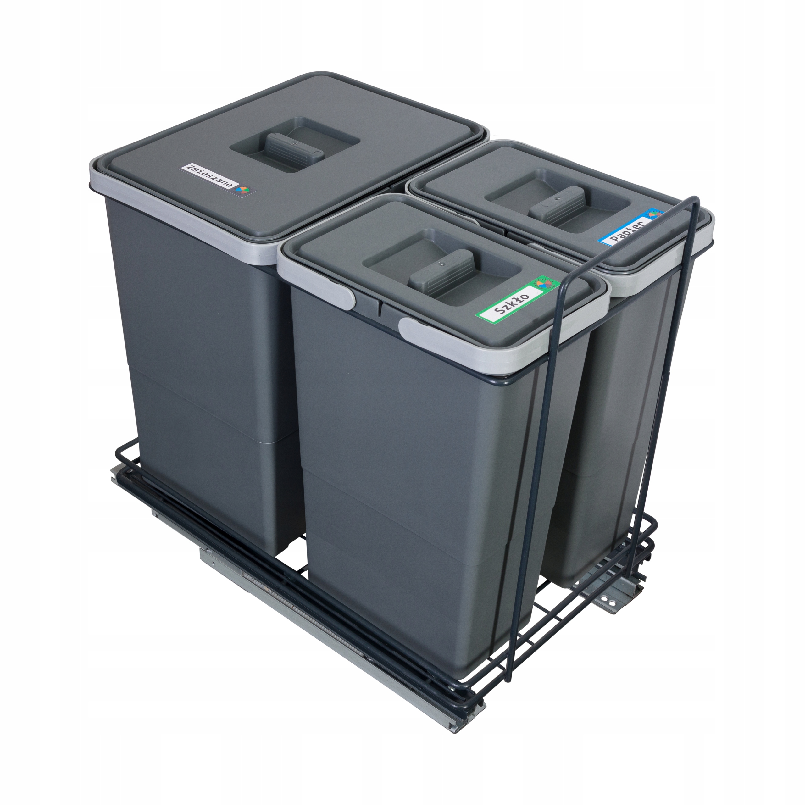 Kôš na triedenie odpadu - Ecocube Sorter odpadu tiché zatváranie 3 koše 34L