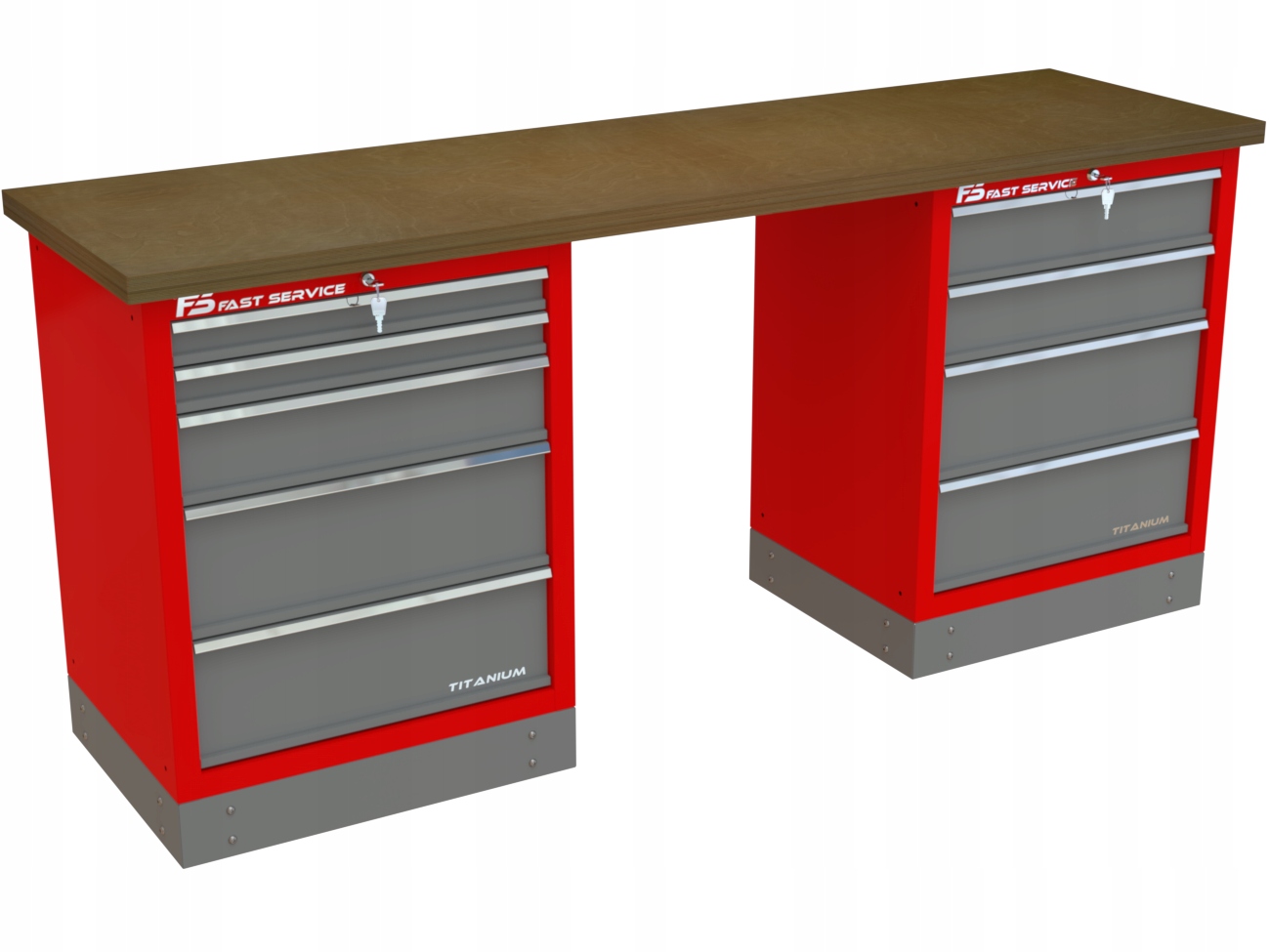 Pracovný, dielenský stôl - Workshop Table s zásuvkami-T-22-23-01
