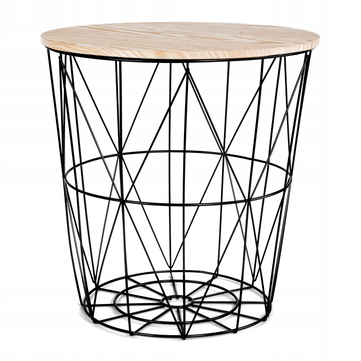 Konferenčný stolík do obývačky - Kovový stolík Scandi Basket Black 39x38 cm