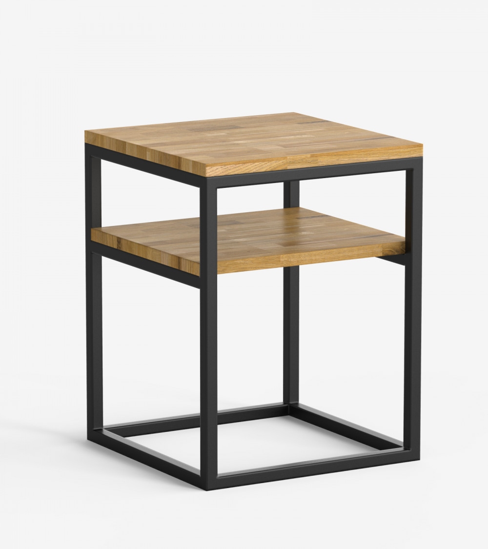 Loft Union 52x40 nočný stolík s dubovým vrchom