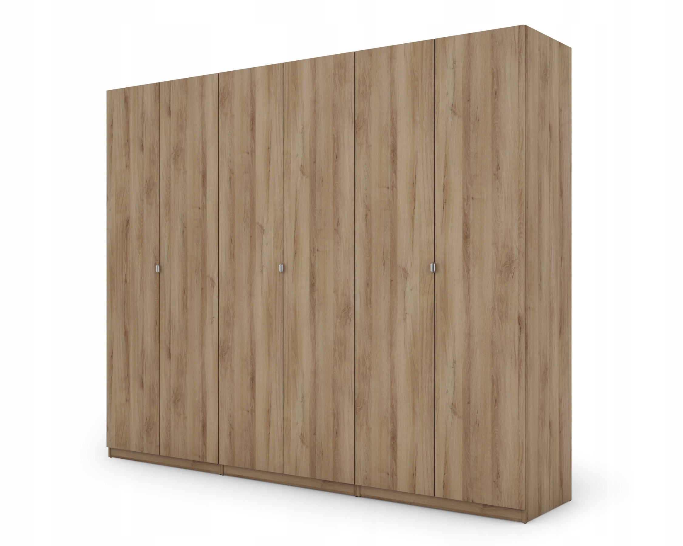Šatníková skriňa do študenskej izby - Šatník 282 cm 6 dverí v šatníku Premium dub