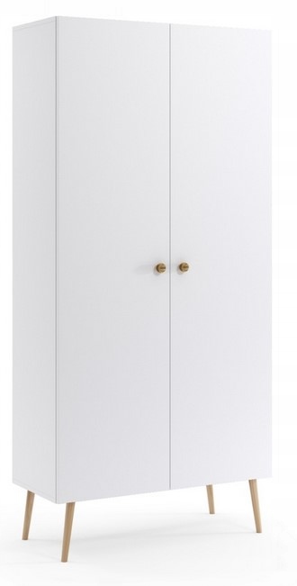 Šatníková skriňa do študenskej izby - Boho Škandinávsky šatník 87 cm biele 5 police