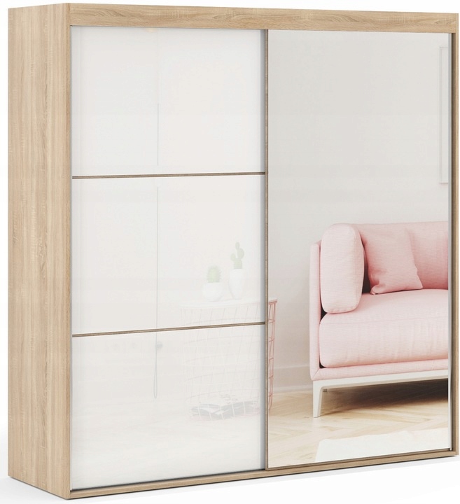 Šatníková skriňa do študenskej izby - Posuvná šatníka Lacobel Manila s 180x225 na zvyk