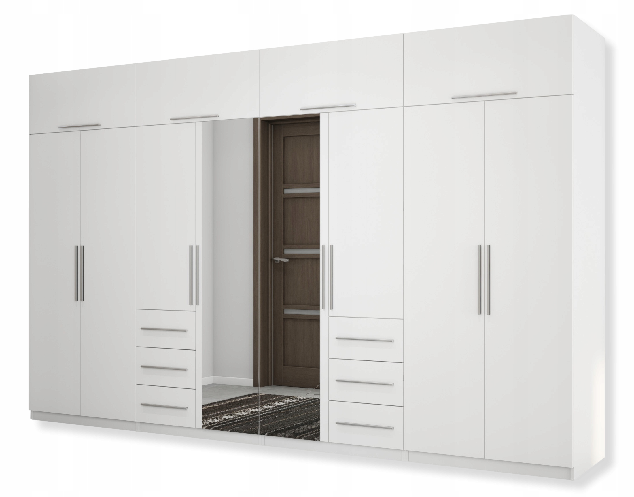 Šatníková skriňa do študenskej izby - 360 cm šatníka oblečenia s dvoma zrkadlami moderné
