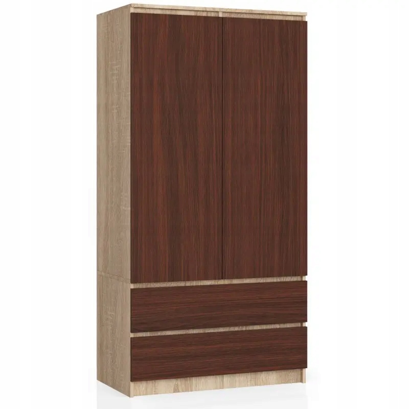 Šatníková skriňa do študenskej izby - Šatník pre Sonoma Wenge Oak Salon 90 cm 2 zásuvky
