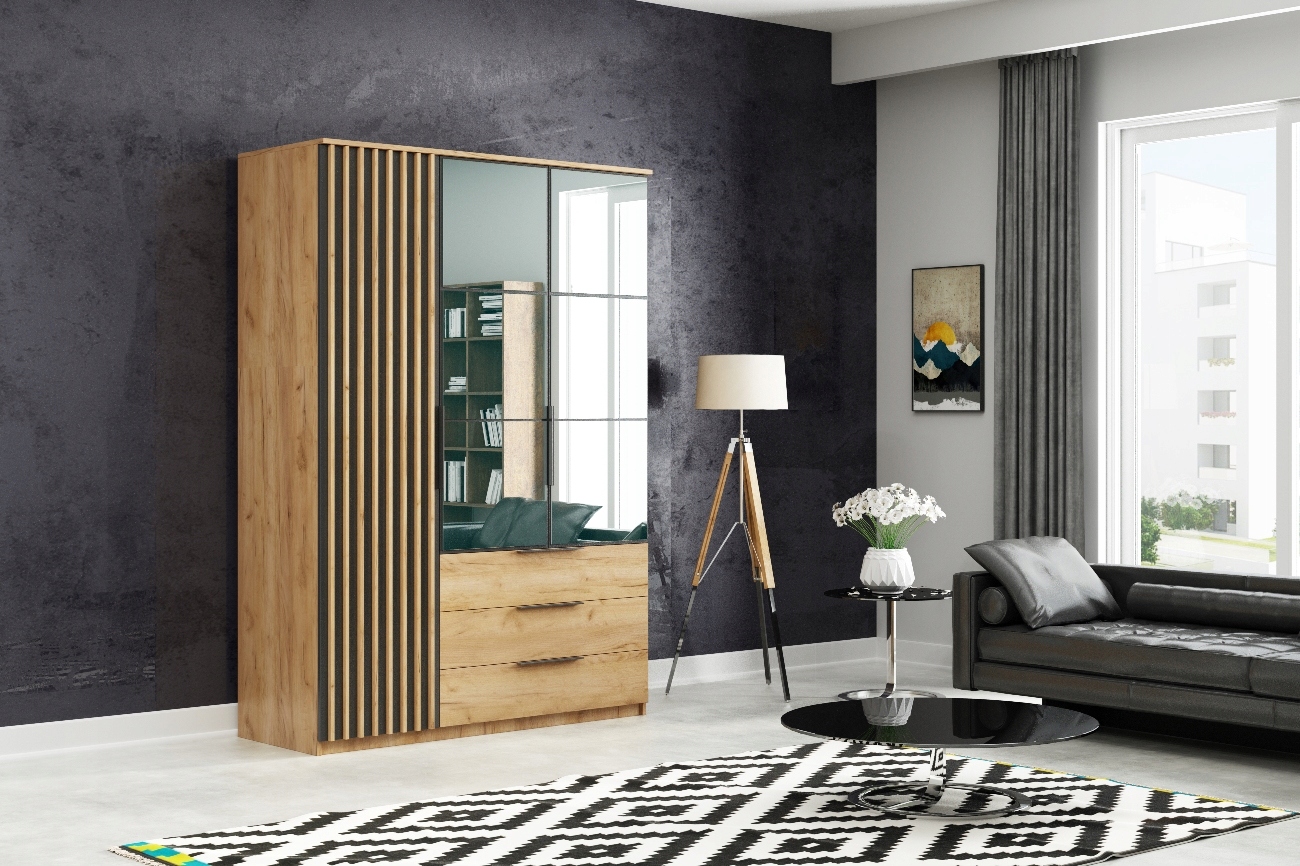 Šatníková skriňa do študenskej izby - RTV Loft 160 Craft Industrial Craft Cabinet
