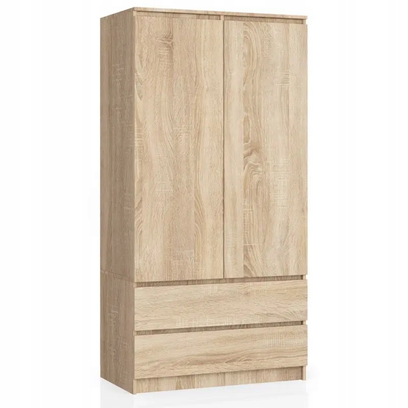 Šatníková skriňa do študenskej izby - Skriňa pre mládež Sonoma 90 cm 4 police 1 koľaj