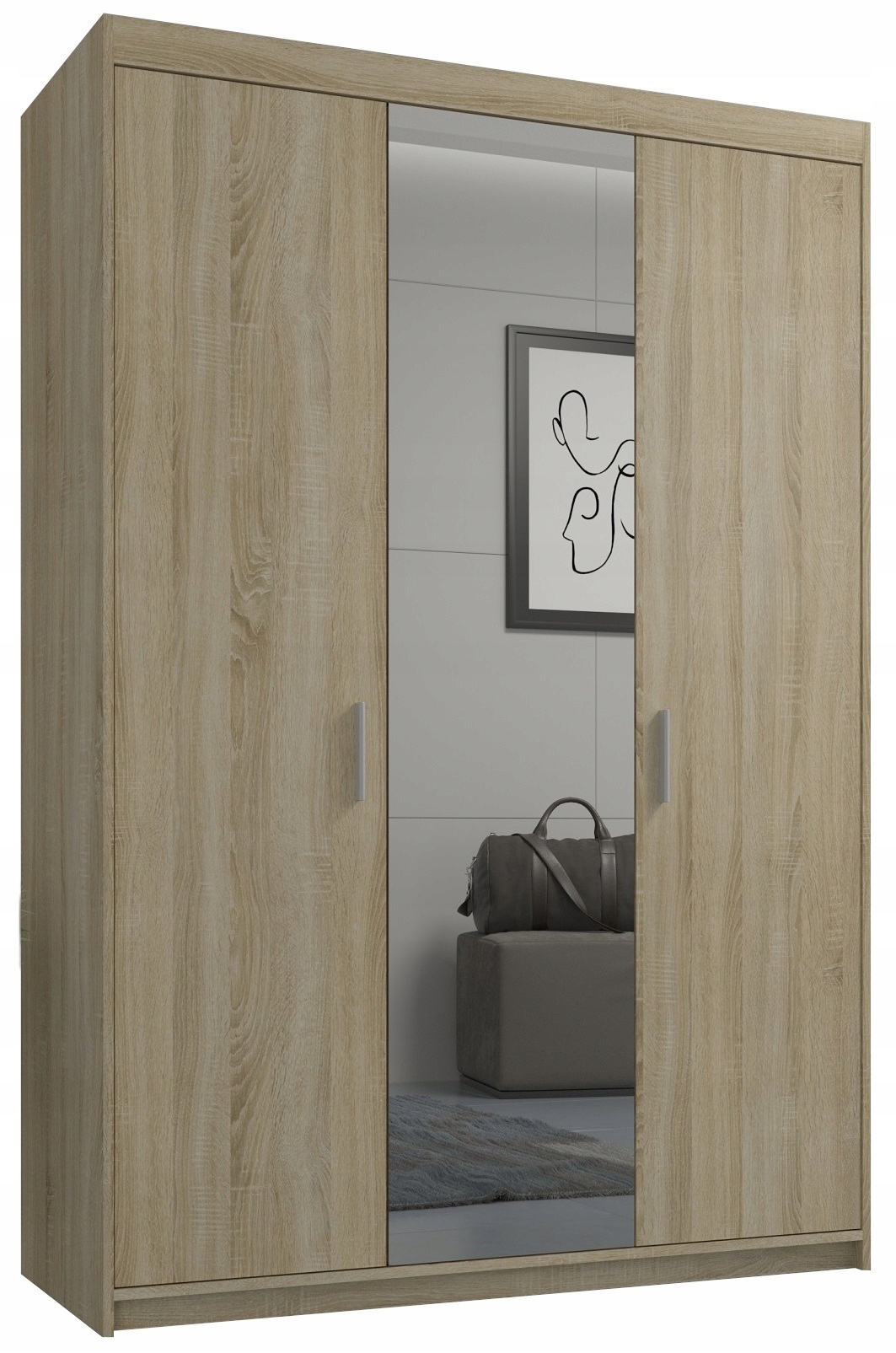 Šatníková skriňa do študenskej izby - Šatník so zrkadlom 250 cm 250x215x58 zrkadlo