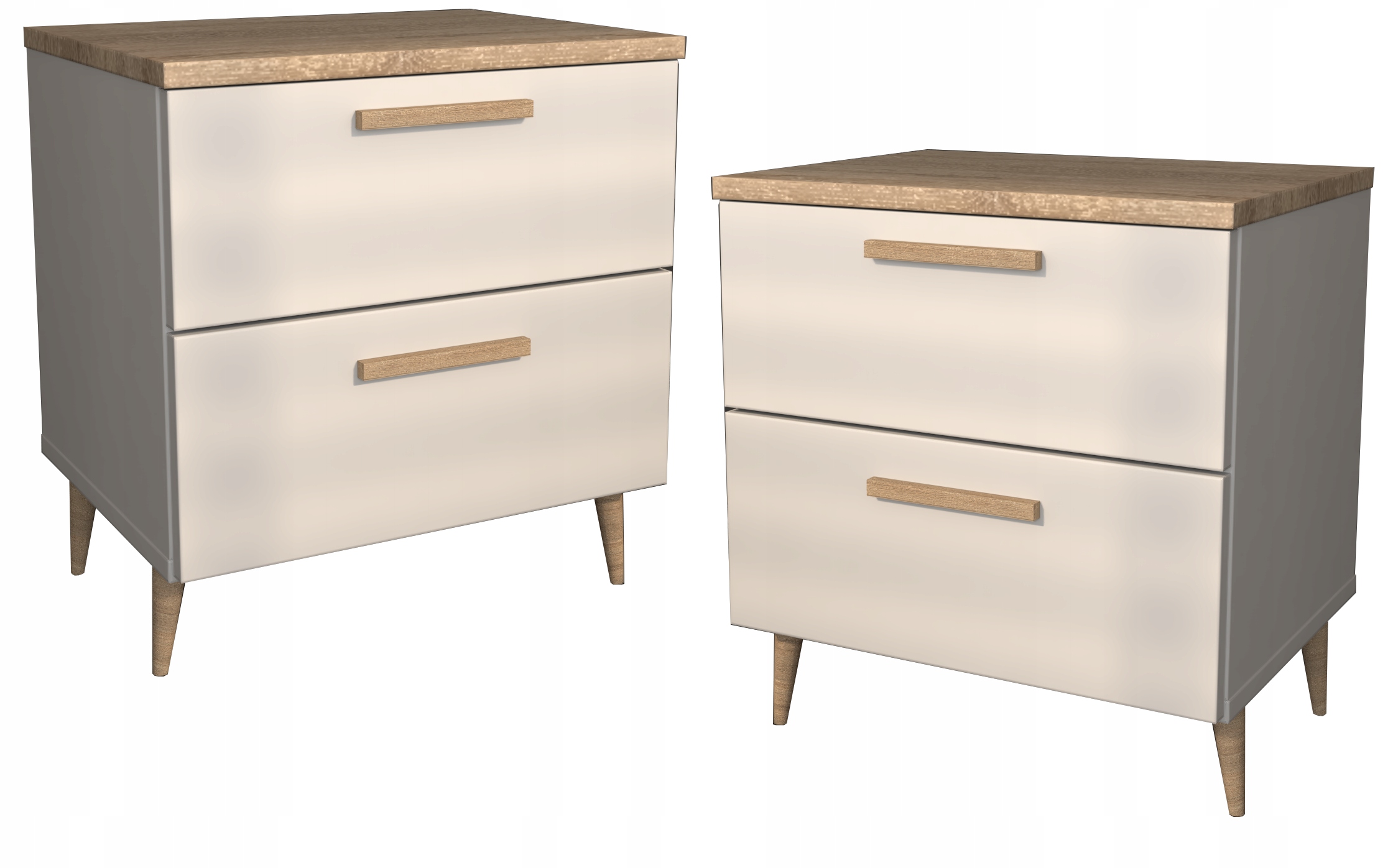 Nočný stolík - Škandinávsky nočný stolík 2 PCS Noah White