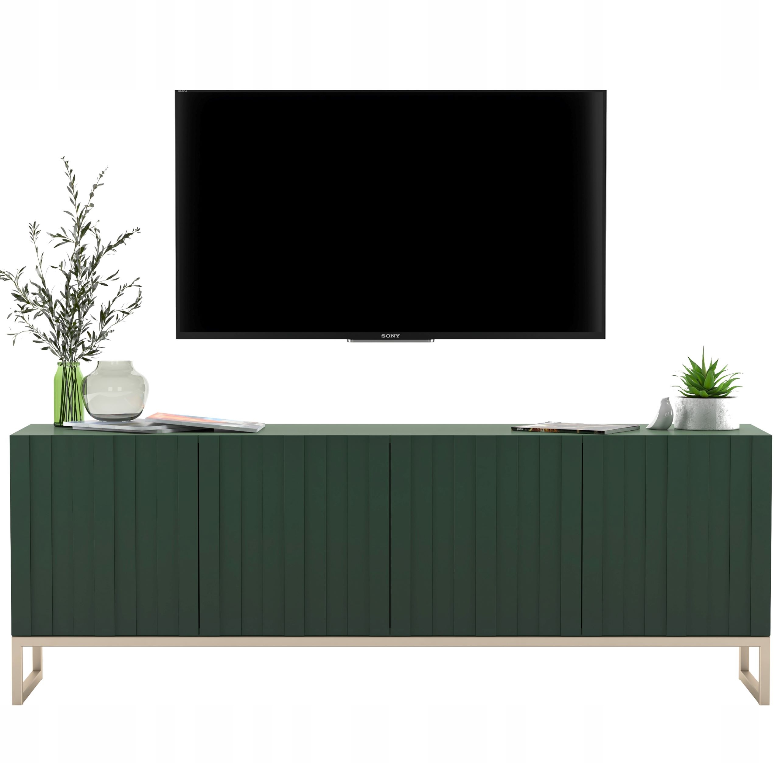 Skrinka pod TV - RTV Cabinet Glamour hrudník zásuviek RTV Glamour Green Mat