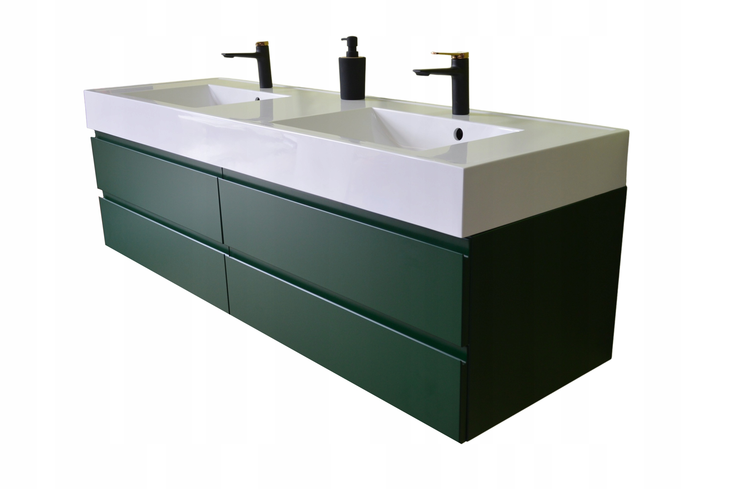 Skrinka do kúpeľne - Zelená skrinka na fľašu Rat 120 cm + Washbasin