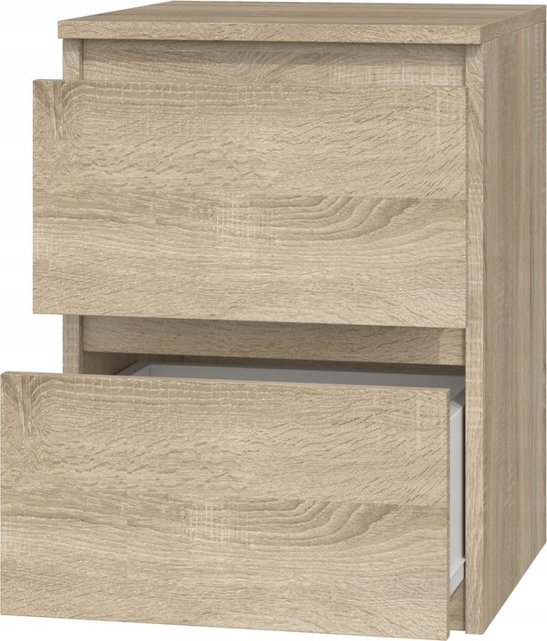 Nočný stolík - Nočná skrinka 2 zásuvky 30x30 cm - Sonoma Oak