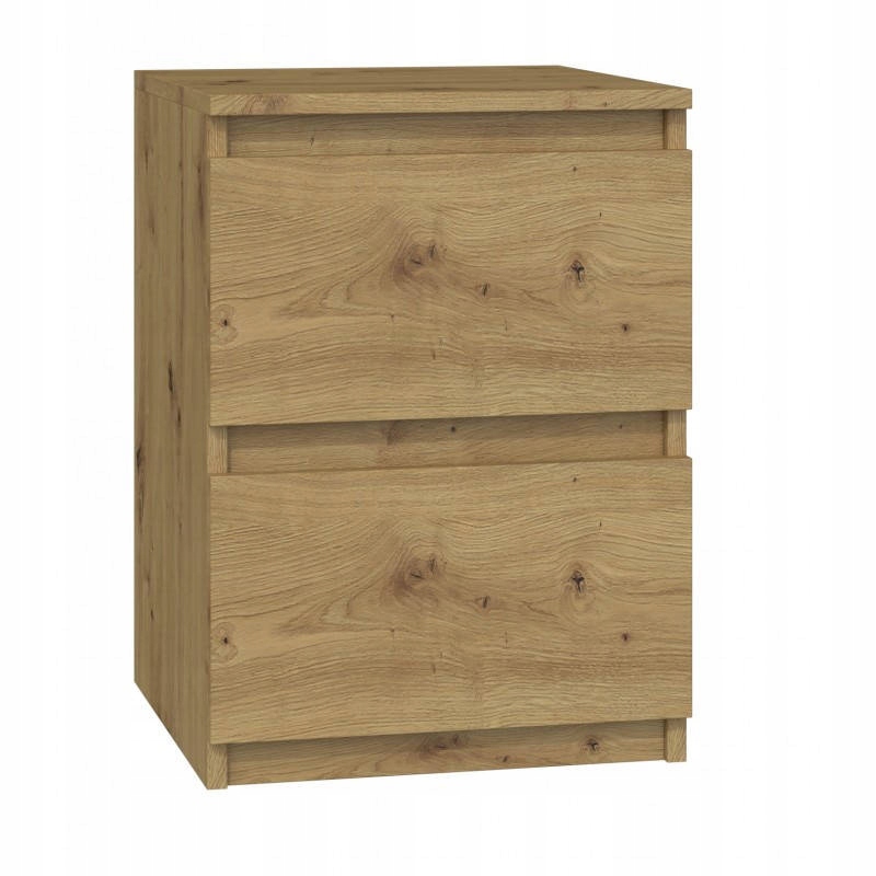 Nočný stolík - Nočná kabinet 2 zásuvky 2 dubové remeselníky