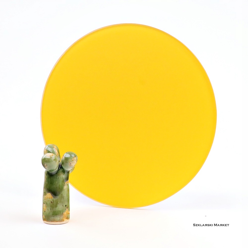 Matné žlté žlté sklo, koleso - fi 50 cm