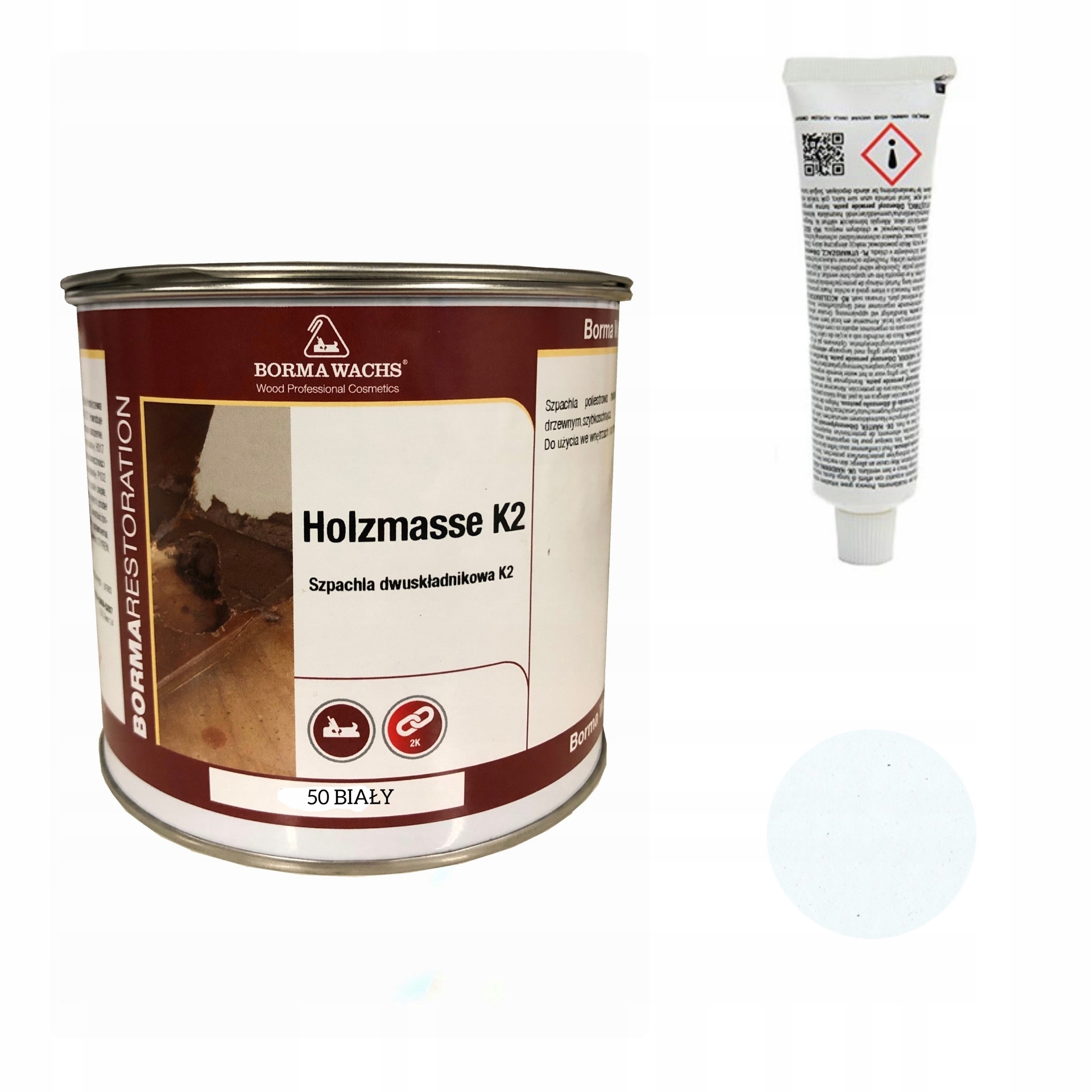 Drevené tmely/Holzasse K2/750 ml/biela