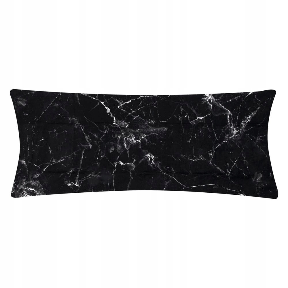 Obliečka na vankúš - Westwing Cotton vankúš čierny mramor 45x110