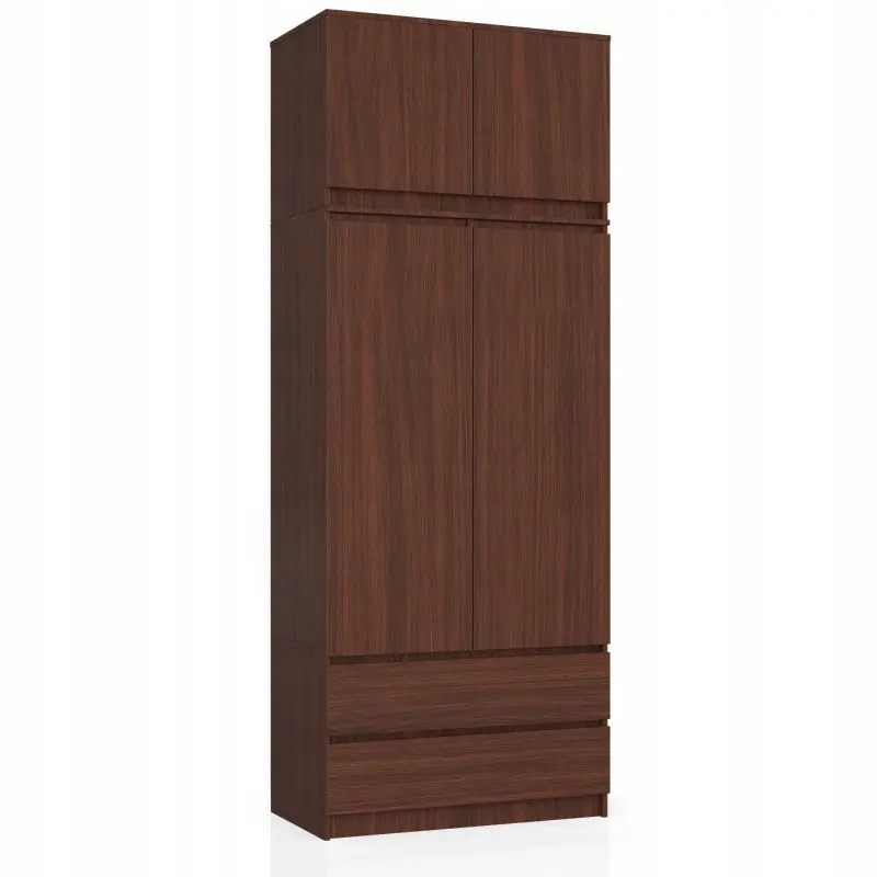 Šatníková skriňa do študenskej izby - Vysoký šatník pre salón 234 wenge 2 zásuvky