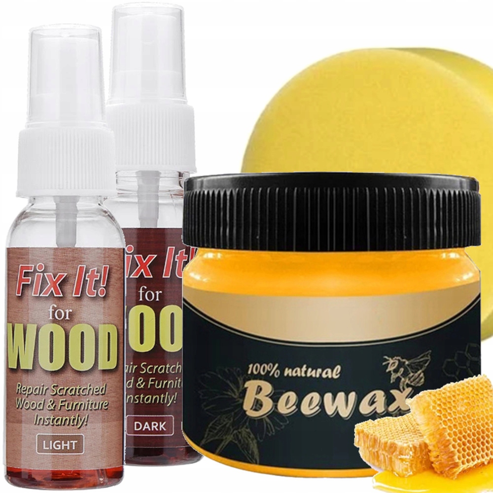 Sada starostlivosti o drevo nábytku Obr. Beewax+tekutina