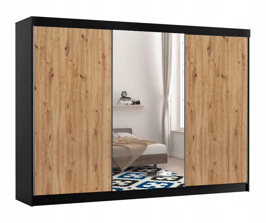 Šatníková skriňa do študenskej izby - Šatnícka šatníková skriňa + zrkadlo až do 250x273