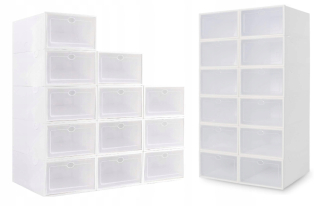 Botník do predsiene - 10 x organizátor box topánok s klapkou