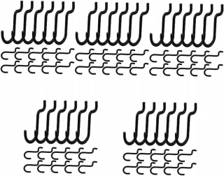 Držiak, vešiak - 100 ks Peg Board Hook od železného drôtu čierna