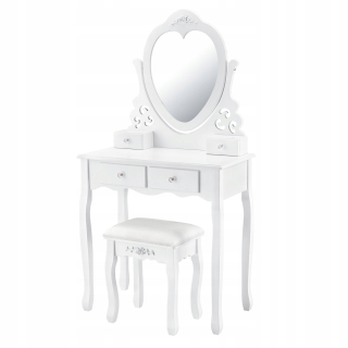 Toaletný stolík - Toaletný stolík v blízkosti domu White Mat 75 x 138 x 40 cm stolička