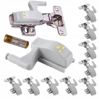 Osvetlenie nábytku - 10x skrinka na dvere závesu 3led + batéria