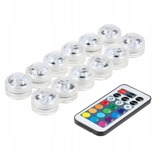 Osvetlenie nábytku - 12x bezdrôtová lampa RGB LED žiarovka s diaľkovým ovládaním