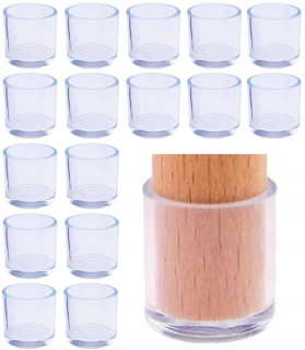 Podložky pod nožičky nábytku - 16x silikónové prekrytie na nohách stoličky 16 mm