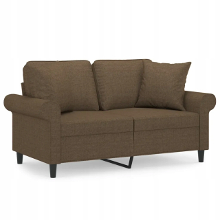 Detská pohovka, gauč - 2-osobná pohovka s vankúšmi, hnedá, 120 cm, tkanina