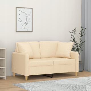 Detská pohovka, gauč - 2-osobná pohovka s vankúšmi krém 120 cm látka